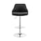 Armen Living Asher Adjustable Black Faux Leather and Chrome Finish Bar Stool LCARBAWABL - alternate 4